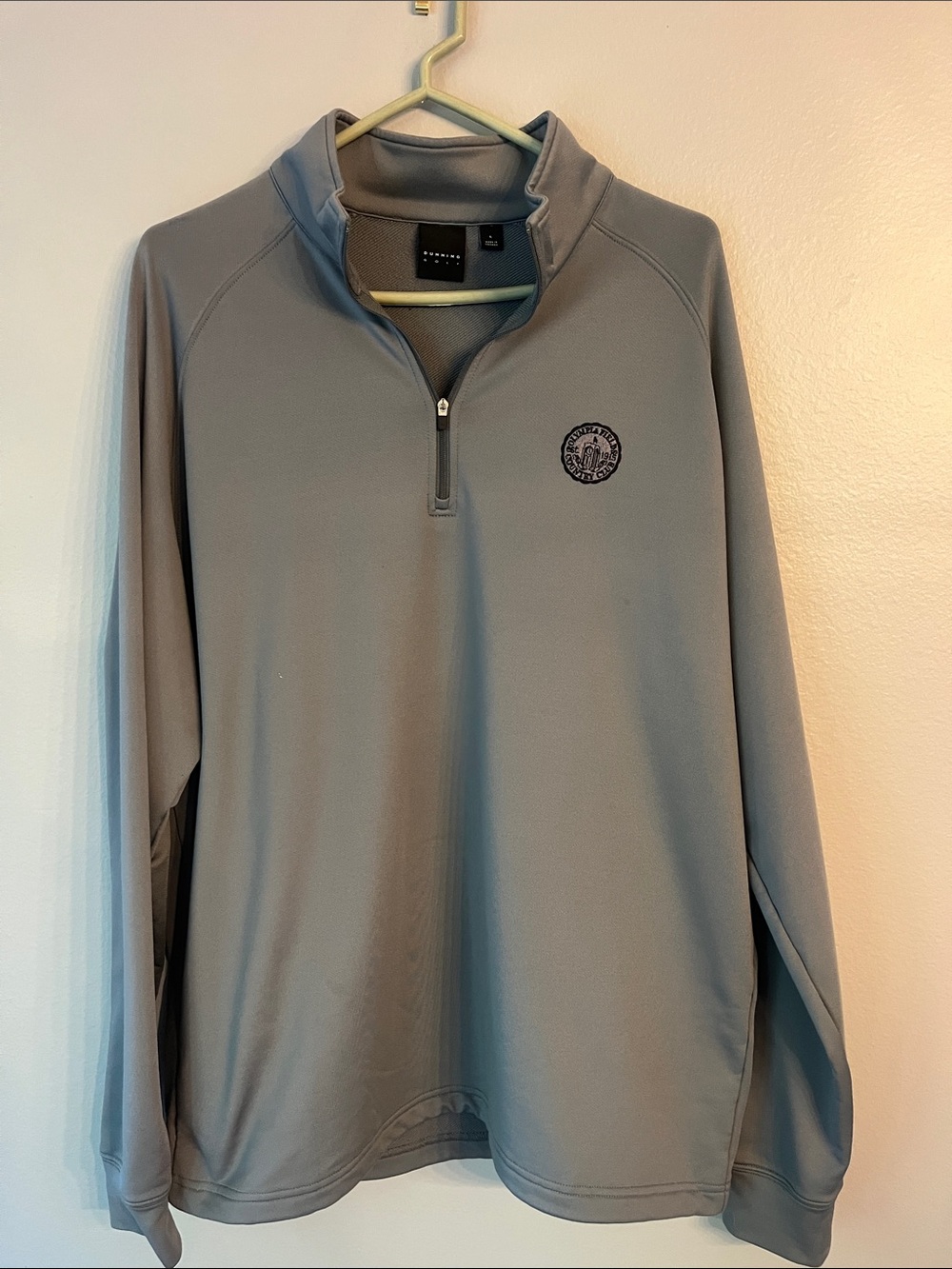 Dunning Golf Men's Light Gray Quarter-Zip Performance Pullover